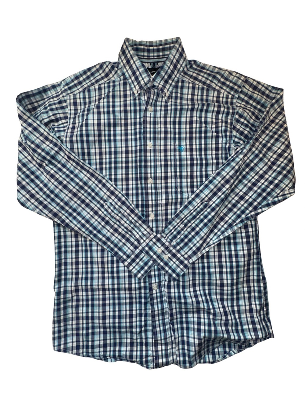 Ariat Pro Series Men’s Large Plaid Long Sleeve Button Down Western Shirt